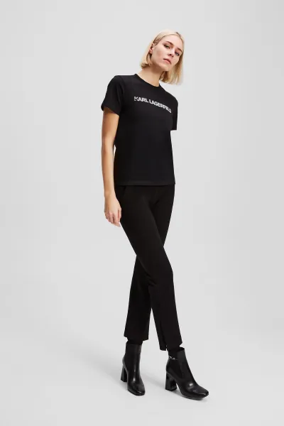 Tričko Karl Lagerfeld Elongated Logo T-Shirt Black