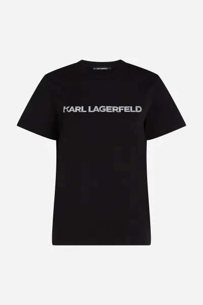 Tričko Karl Lagerfeld Elongated Logo T-Shirt Black