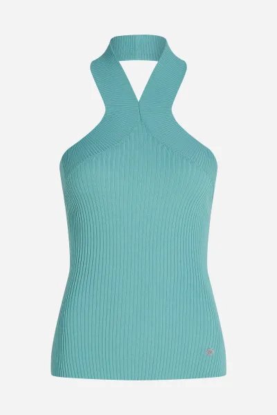 Sveter Karl Lagerfeld Halterneck Knit Tank Still Water