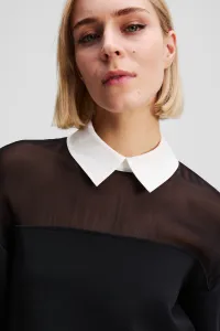 Mikina Karl Lagerfeld Poplin Collar Sweatshirt Black