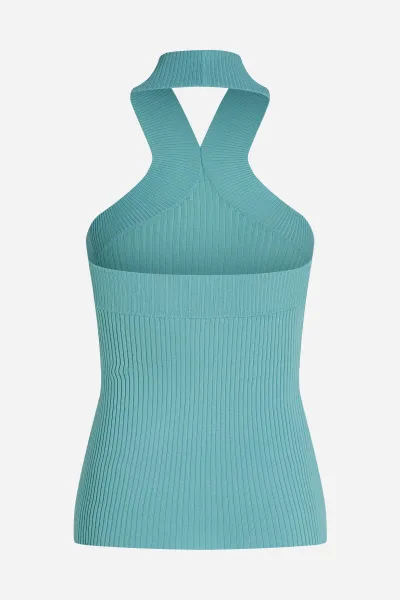 Sveter Karl Lagerfeld Halterneck Knit Tank Still Water