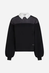 Mikina Karl Lagerfeld Poplin Collar Sweatshirt Black