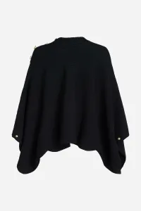Pončo Karl Lagerfeld Rib Knit Poncho Black