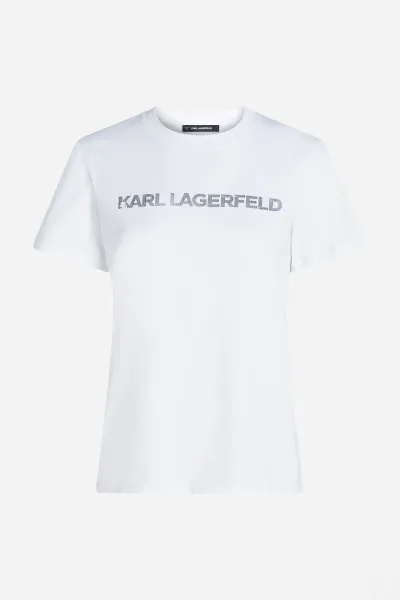 Tričko Karl Lagerfeld Elongated Logo T-Shirt White