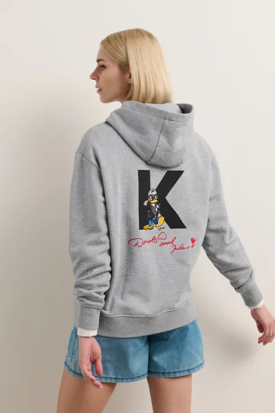 Mikina Karl Lagerfeld Kl X Disney Hoodie Light Grey Melange