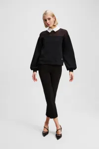 Mikina Karl Lagerfeld Poplin Collar Sweatshirt Black