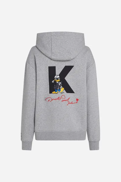 Mikina Karl Lagerfeld Kl X Disney Hoodie Light Grey Melange