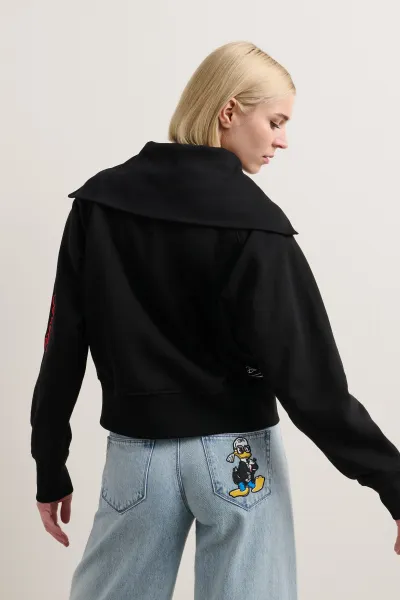 Mikina Karl Lagerfeld Kl X Disney 1/2 Zip Sweatshirt Black