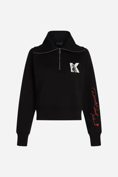 Mikina Karl Lagerfeld Kl X Disney 1/2 Zip Sweatshirt Black