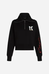 Mikina Karl Lagerfeld Kl X Disney 1/2 Zip Sweatshirt Black
