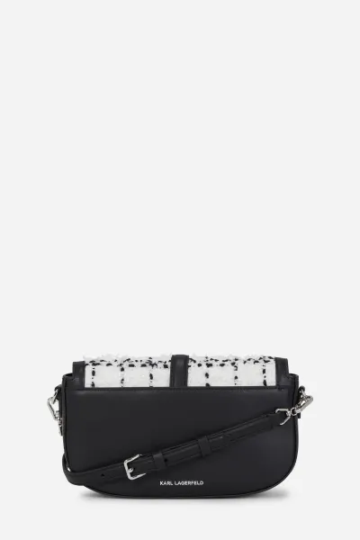 Kabelka Karl Lagerfeld K/Autograph Padlock Sb Boucle Black White Karl Boucle