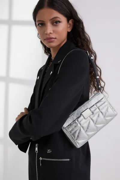 Kabelka Karl Lagerfeld K/Kuilt Sp Sm Wrinkle Sb Bag Silver