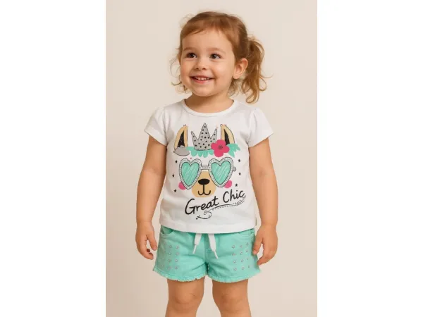 Fashionkids Detský set -tričko+kraťasky Veľkosť: 104