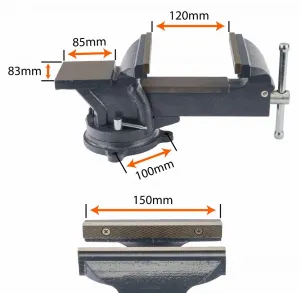 Zámočnícky zverák 150 mm otočný s nákovou
