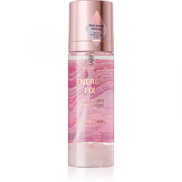 Revolution Crystal Aura Energy Fix fixačný sprej s ružovou vodou 85 ml