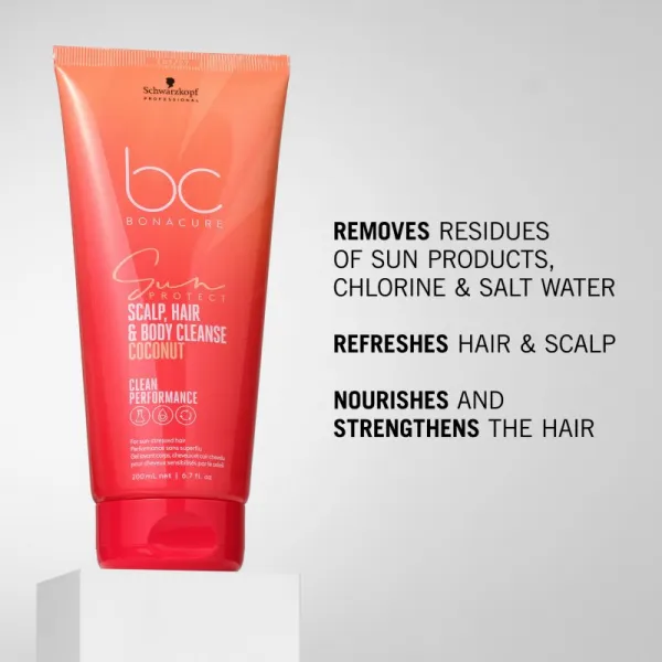 Schwarzkopf Professional BC Bonacure Sun Protect Scalp, Hair & Body Cleanse šampón na vlasy a telo 100 ml