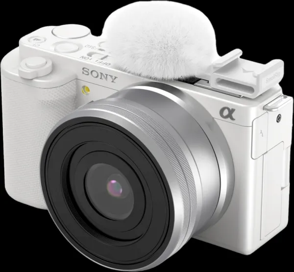 SmallRig 4734 Cold Shoe Adapter s Furry Windscreen pre fotoaparáty Sony série ZV (biela)