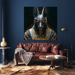 Drevený obraz - egyptský boh Anubis