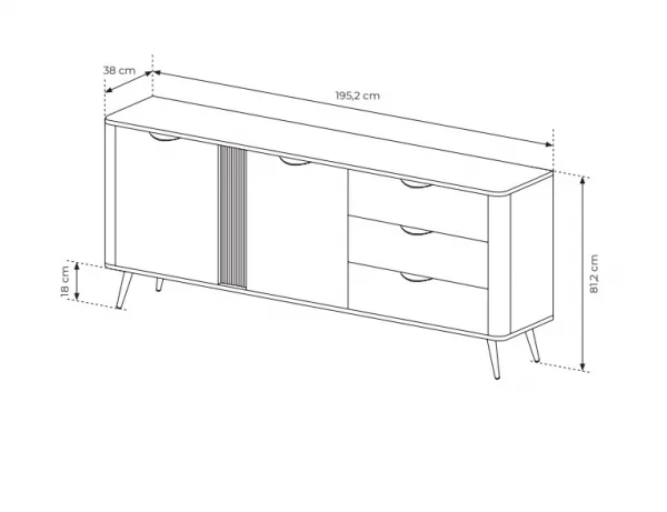 ArtLas Komoda HOPE 195 2D3S