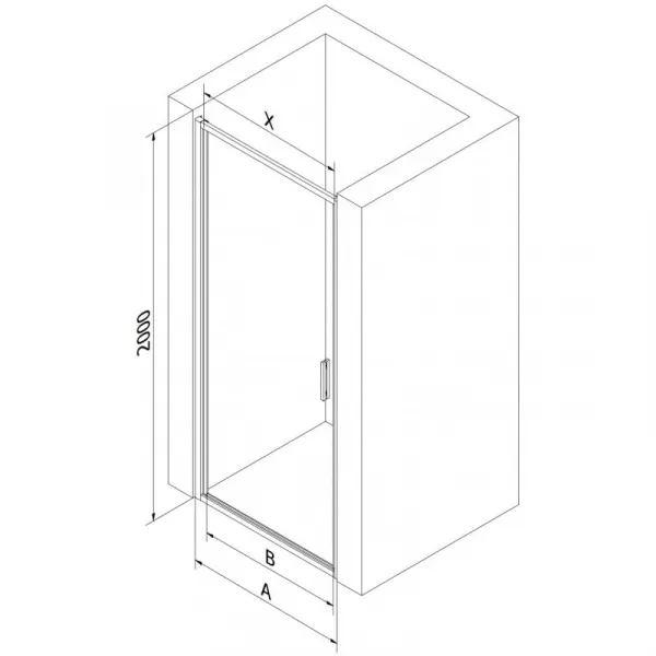 MEXEN - Exo sprchové dvere krídlové 65, transparent, chróm 817-065-000-01-00