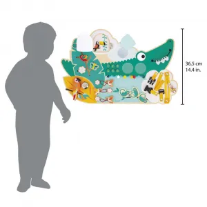 Activity Board - drevená motorická hra s aktivitami - krokodíl