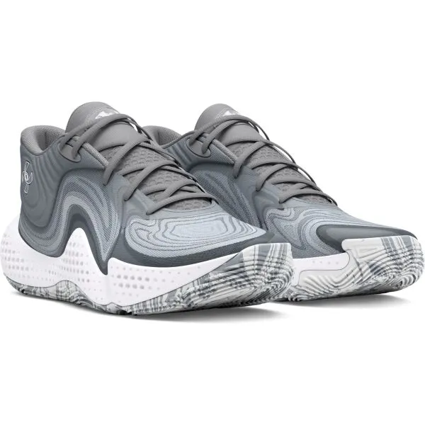 Under Armour SPAWN 6 MID Unisex obuv na basketbal, sivá, veľkosť 44