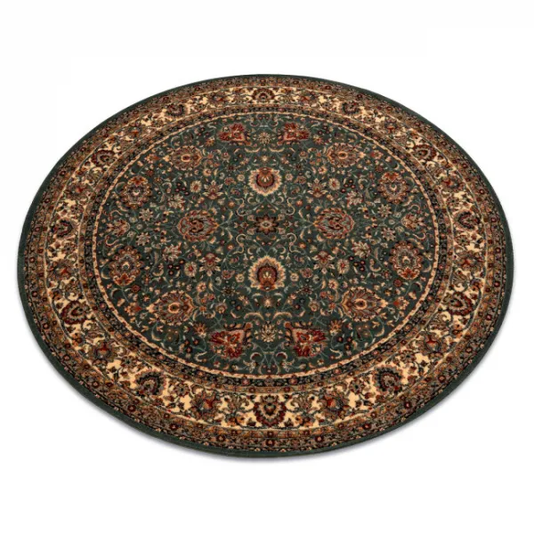 Koberec KASHQAI 4362 410 ornament, zelený / béžový kruh