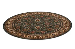 Koberec KASHQAI 4362 410 ornament, zelený / béžový kruh