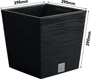 ProsperPlast Kvetináč FURU SQUARE LOW | betón 30 cm