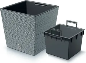 ProsperPlast Kvetináč FURU SQUARE LOW | betón 30 cm