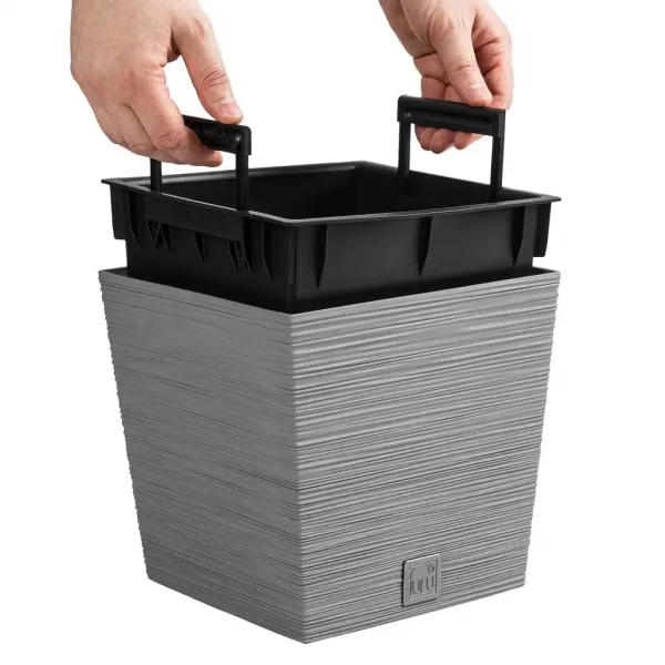 ProsperPlast Kvetináč FURU SQUARE LOW | betón 30 cm