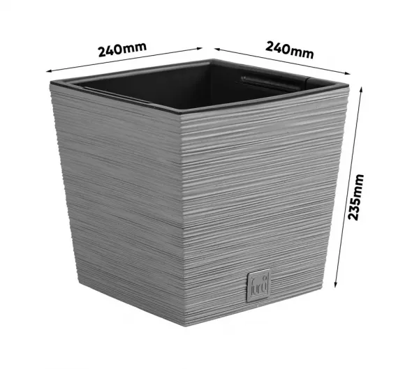 ProsperPlast Kvetináč FURU SQUARE LOW | betón 24 cm