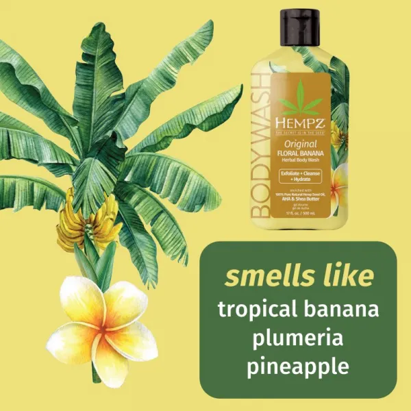 HEMPZ Floral Banana sprchový gél na telo 500 ml
