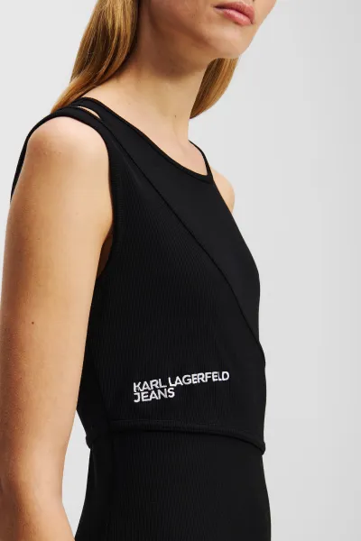 Šaty Karl Lagerfeld Jeans Klj Ribbed Tank Dress Black