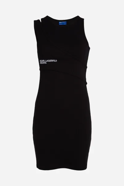 Šaty Karl Lagerfeld Jeans Klj Ribbed Tank Dress Black