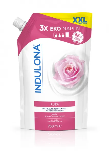 Tekuté mydlo INDULONA náhradná náplň 750 ml Ruža