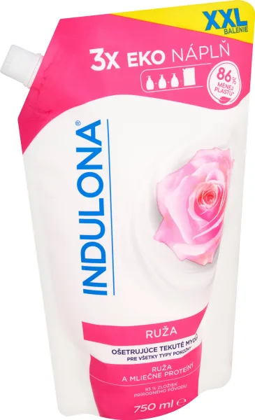 Tekuté mydlo INDULONA náhradná náplň 750 ml Ruža
