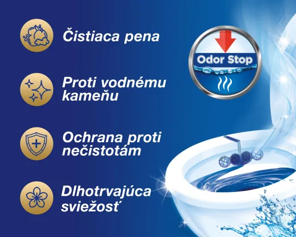 BREF Power Aktív Tuhý WC blok  3 x 50 g