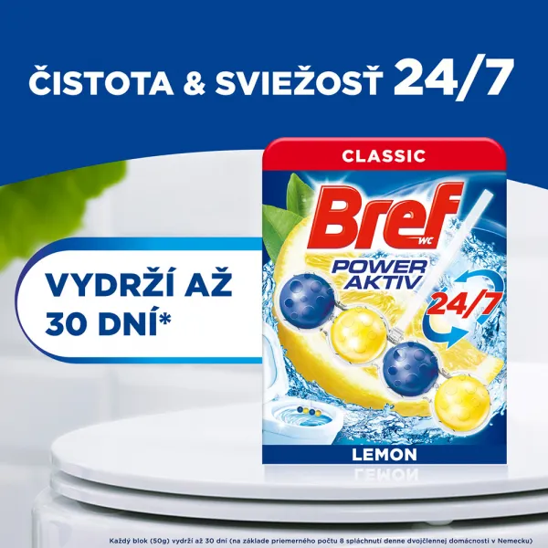 Bref Power Aktiv Lemon tuhý WC blok 4 x 50 g 1bal