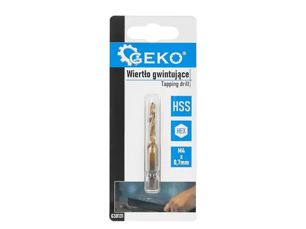 Závitový vrták HSS M4×0,7 mm s HEX stopkou GEKO G38131