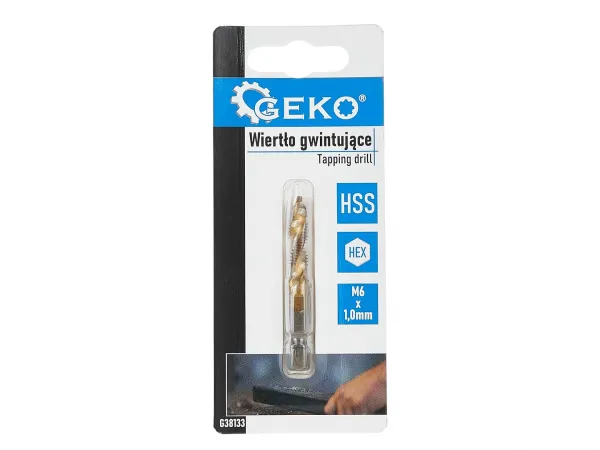 Závitový vrták HSS M6×1 mm s HEX stopkou GEKO G38133