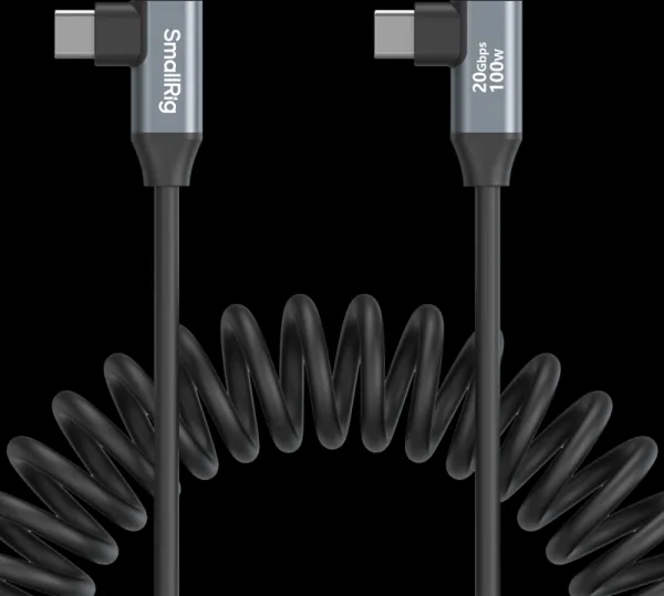 SmallRig 4793 zvinutý dátový kábel USB-C pod uhlom do USB-C