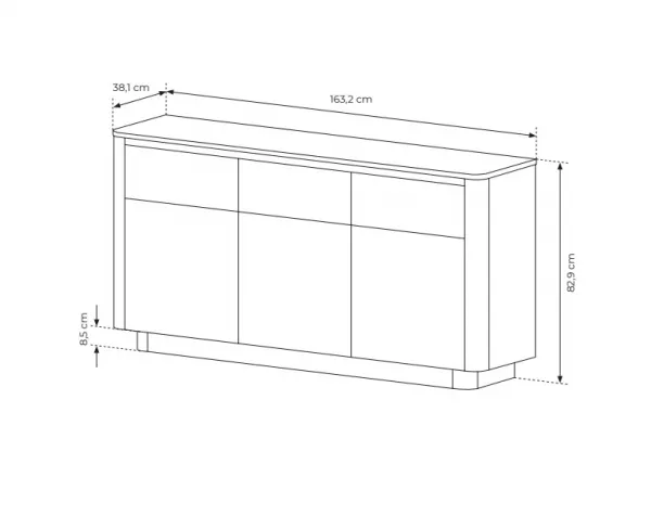 ArtLas Komoda VACCA 163 3D3S