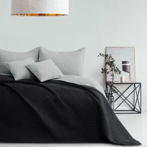 Restilo Prešívaný prehoz na posteľ SOFTA 170x210 čierno-šedý
