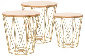 Tutumi Odkladací stolík Twins Gold S breza/zlatá