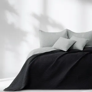 Restilo Prešívaný prehoz na posteľ SOFTA 170x210 čierno-šedý