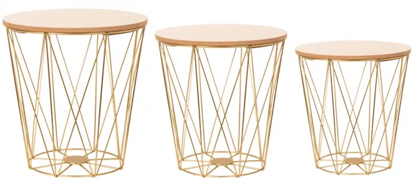 Tutumi Odkladací stolík Twins Gold S breza/zlatá