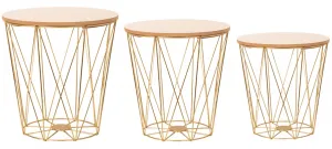 Tutumi Odkladací stolík Twins Gold S breza/zlatá