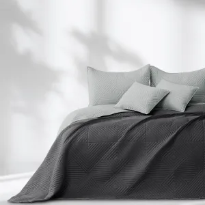 Restilo Prešívaný prehoz na posteľ SOFTA 200x220 tmavošedá/svetlosivá