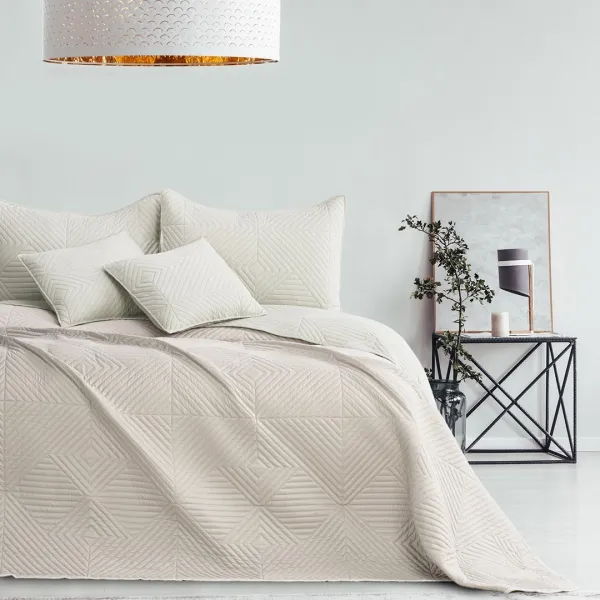 Restilo Prešívaný prehoz na posteľ SOFTA 170x210 béžovo-krémový